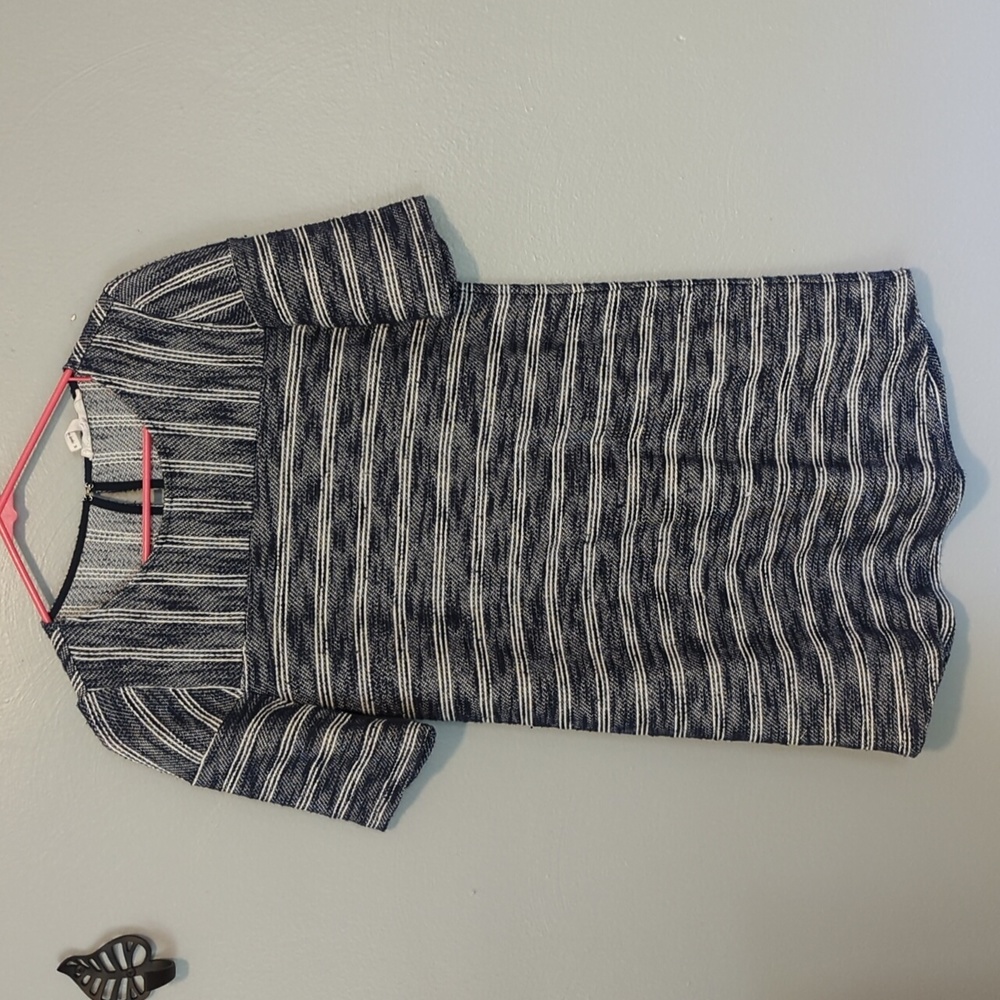BCBGeneration Striped Tee Shirt Dress in Navy and White Color Medium M